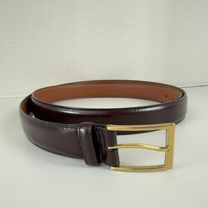 Brighton Men's Anilina X1813 Mahogany Brown Glazed Leather Belt Size 56